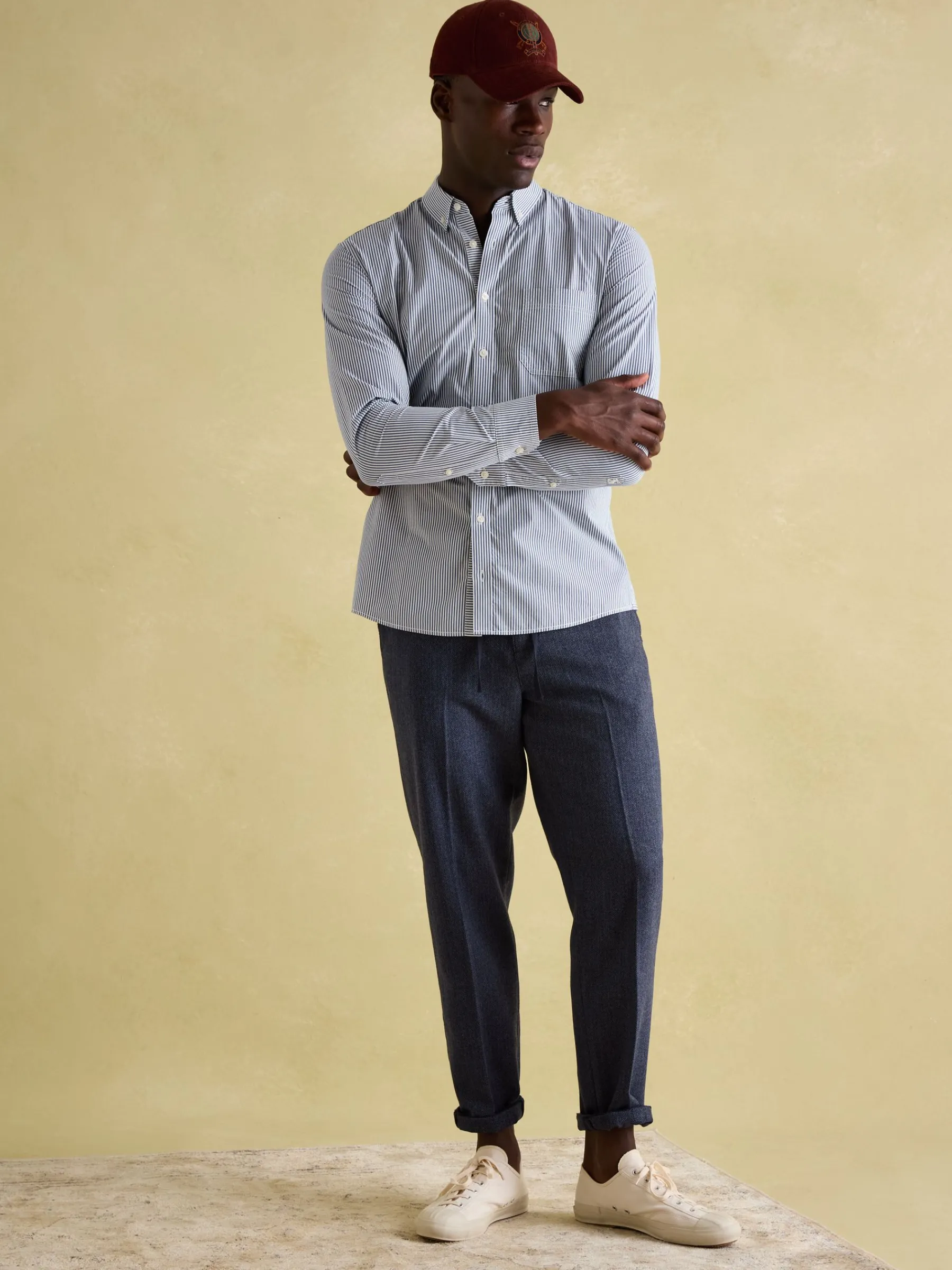 Abbott Blue Pinstriped Cotton Poplin Shirt<Joules Sale