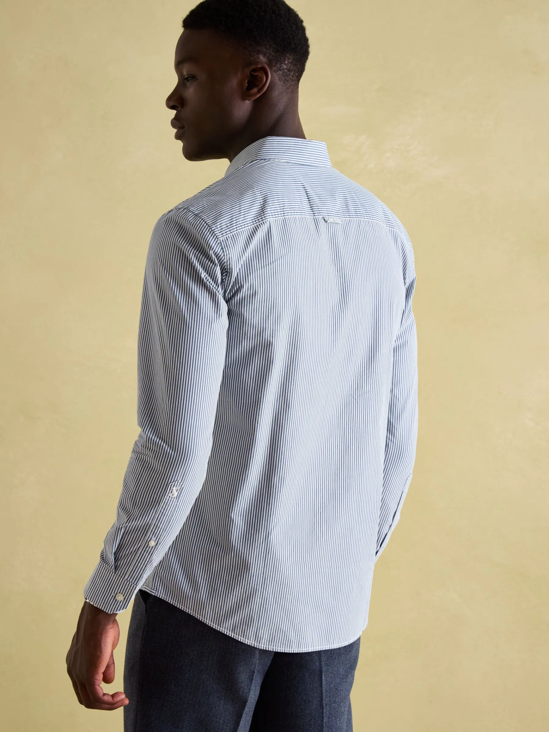 Abbott Blue Pinstriped Cotton Poplin Shirt<Joules Sale