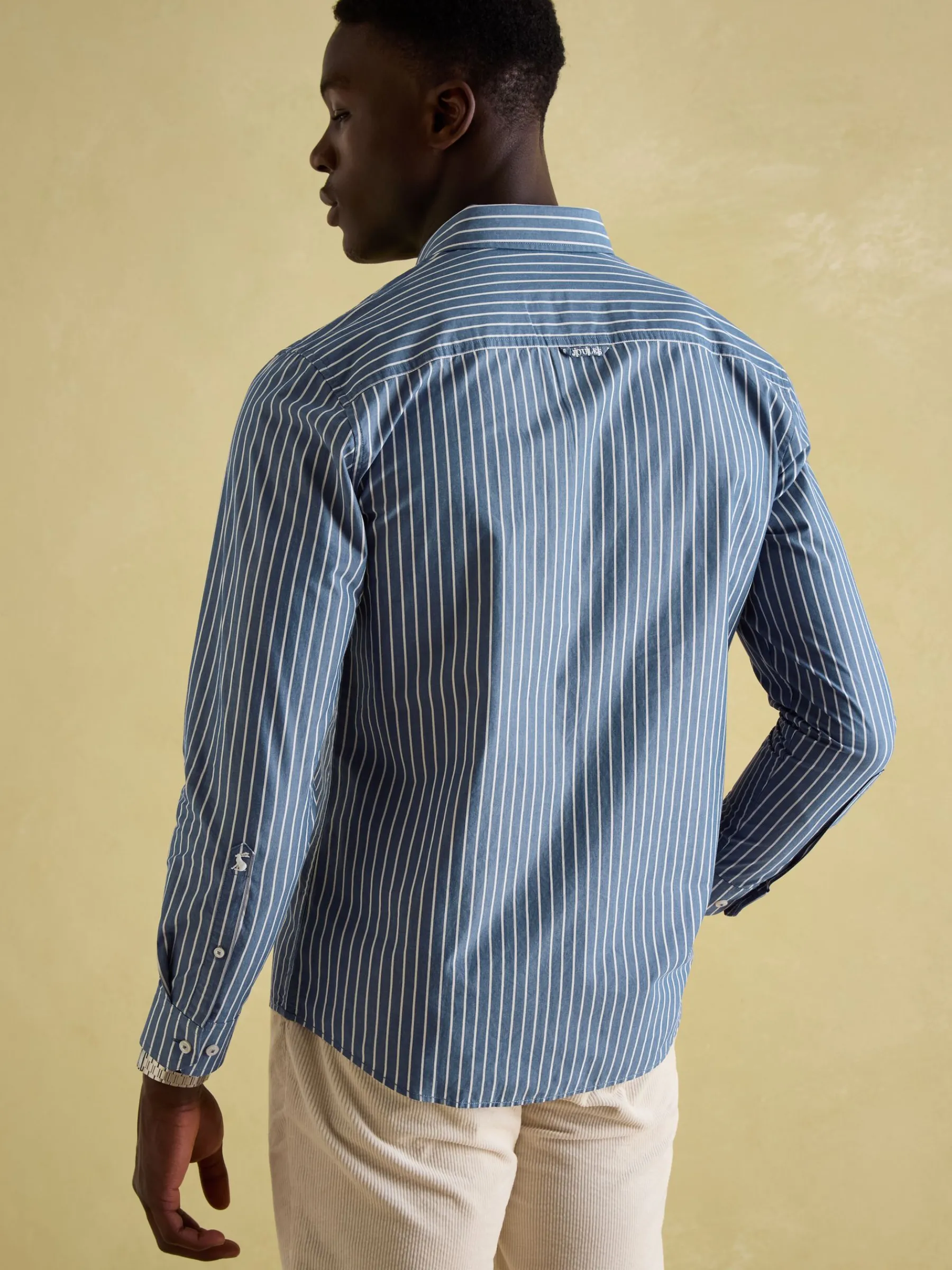 Abbott Blue Striped Cotton Poplin Shirt<Joules New