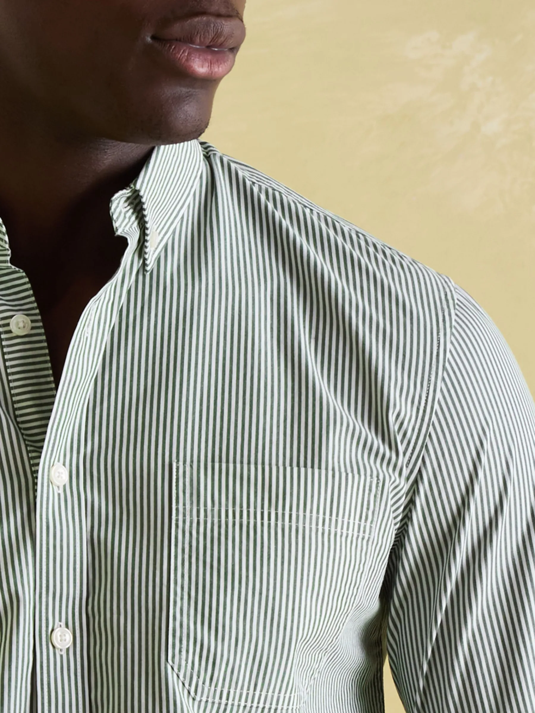 Abbott Green Pinstriped Cotton Poplin Shirt<Joules Discount