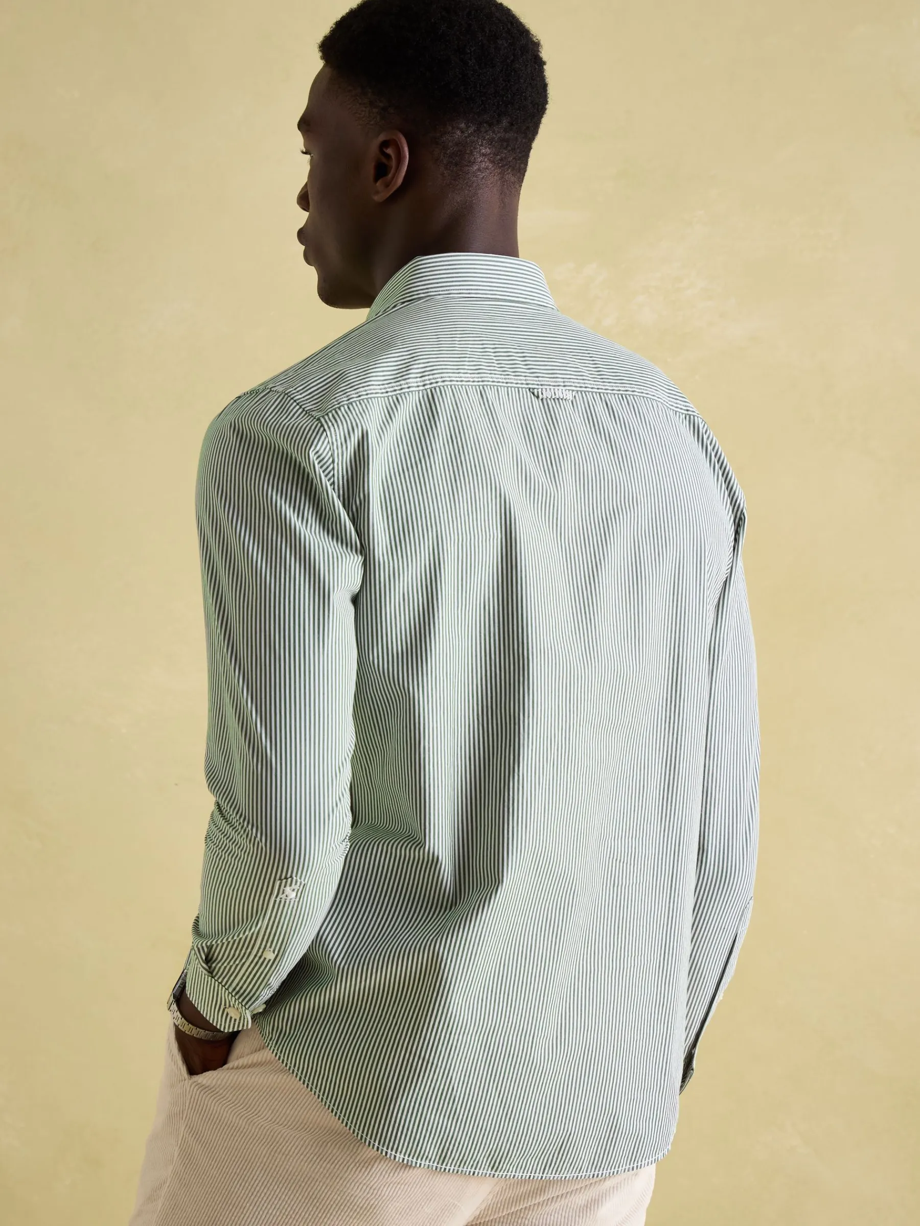 Abbott Green Pinstriped Cotton Poplin Shirt<Joules Discount