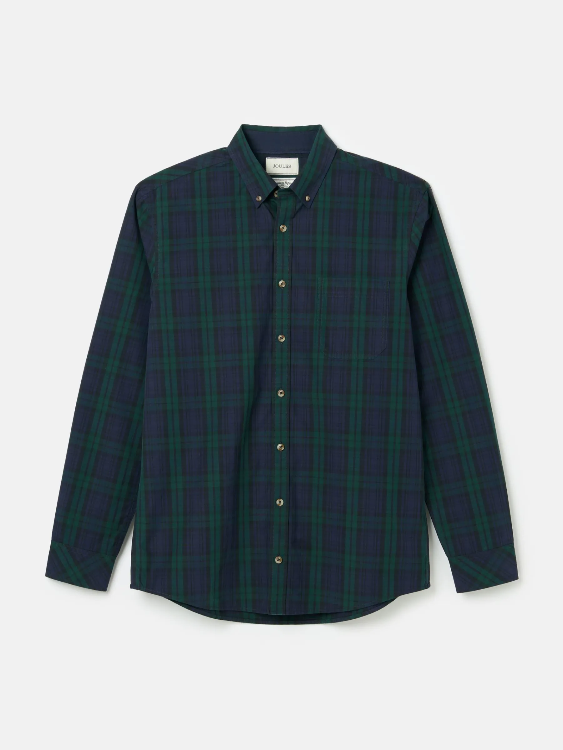 Abbott Navy Blue Checked Cotton Poplin Shirt<Joules Best