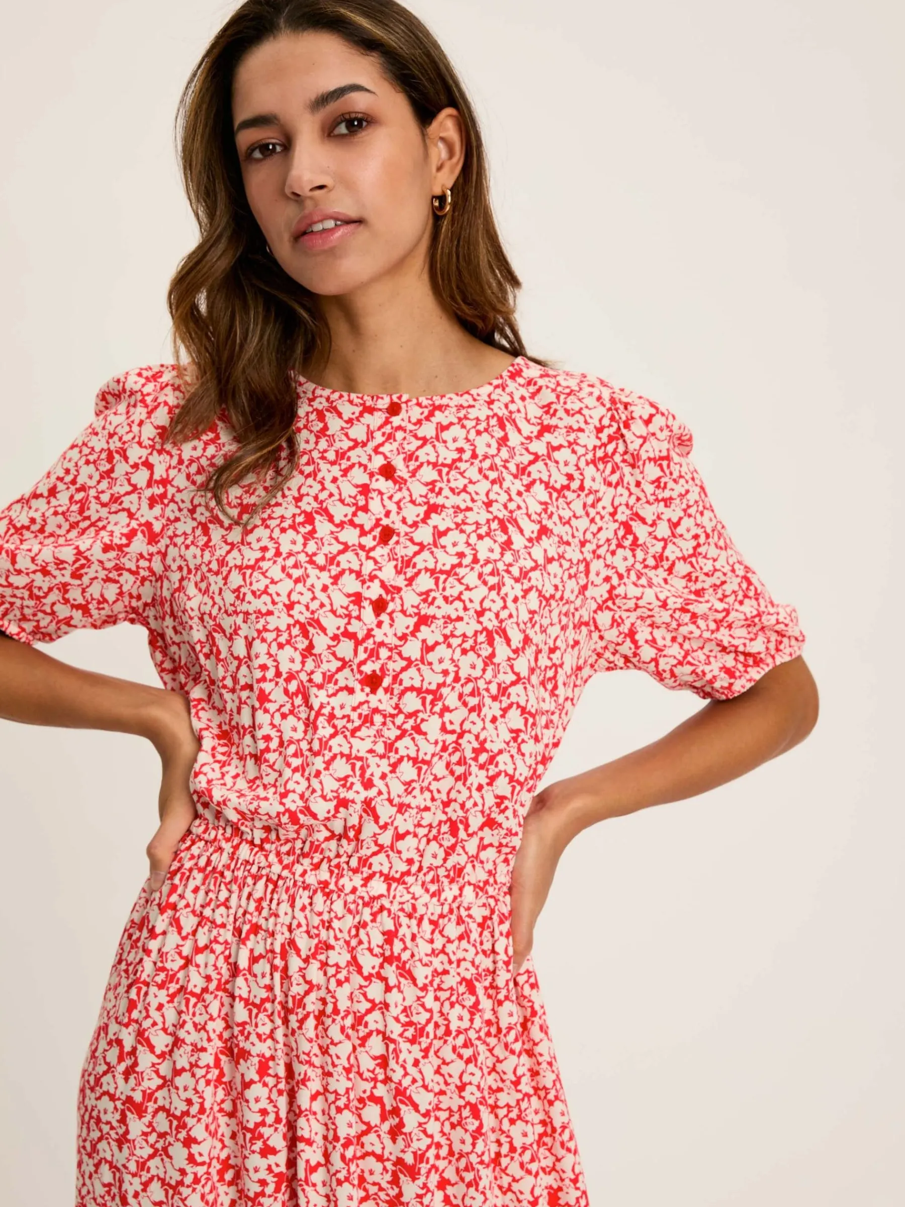 Adele Floral Button Down Midi Dress with Slit<Joules Sale