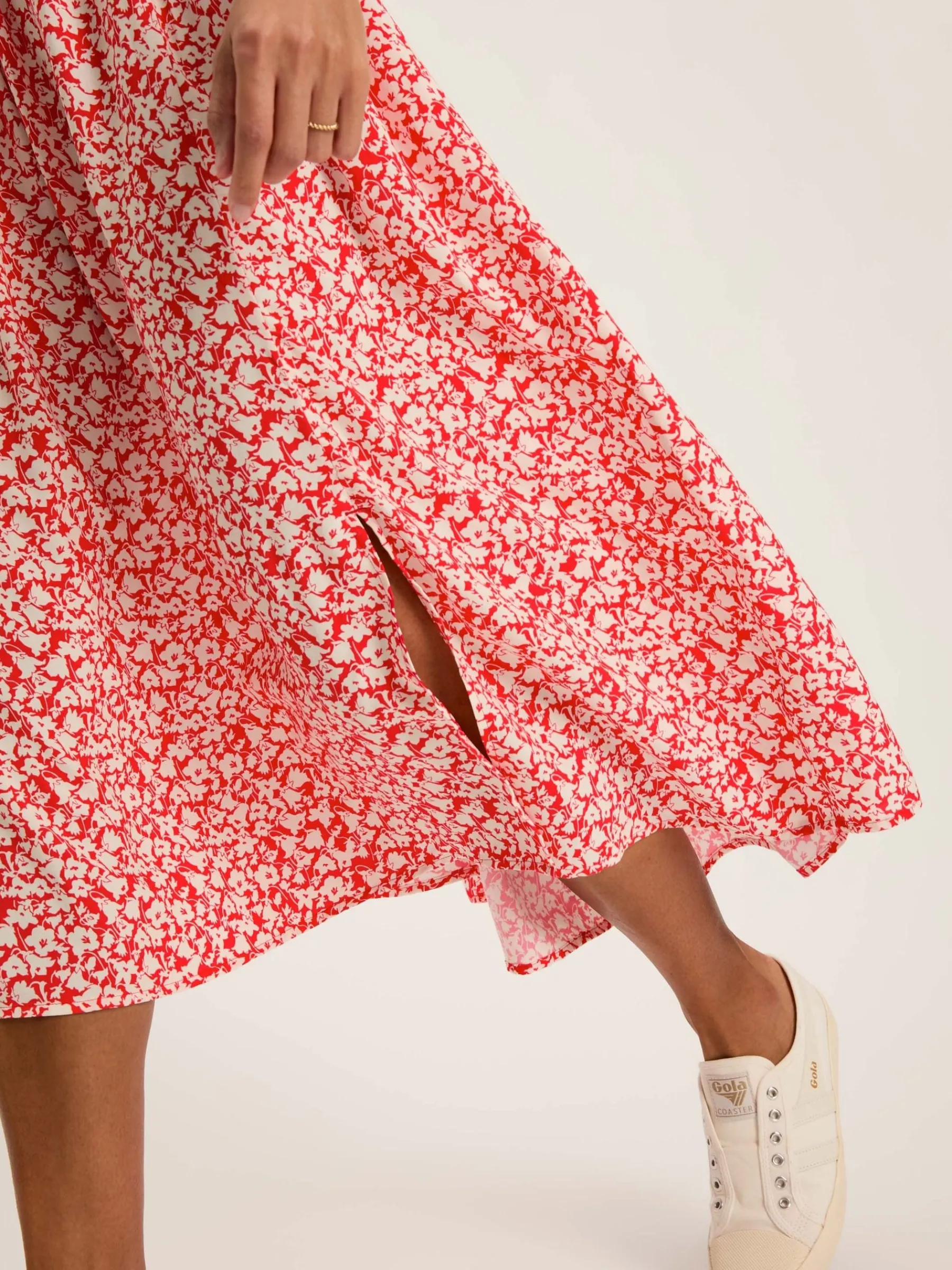 Adele Floral Button Down Midi Dress with Slit<Joules Sale