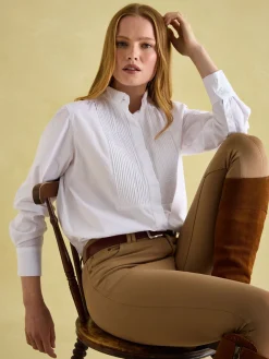 Adeline Pleated Tuxedo-Style Shirt<Joules New