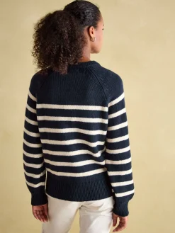 Agnes Striped Button Neck Jumper<Joules Hot