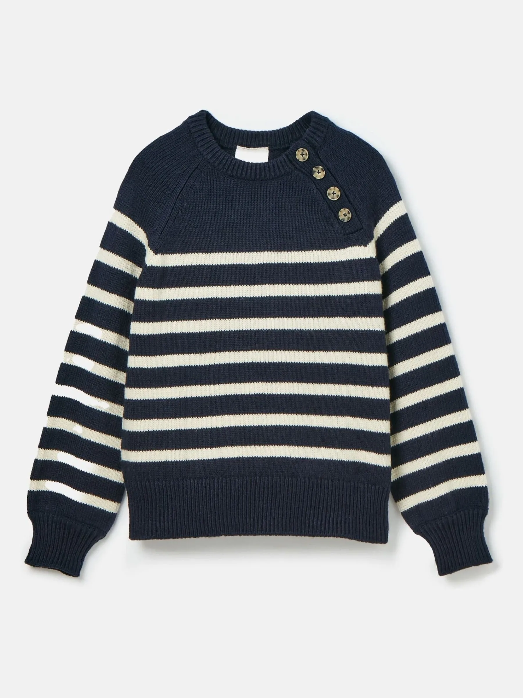 Agnes Striped Button Neck Jumper<Joules Hot