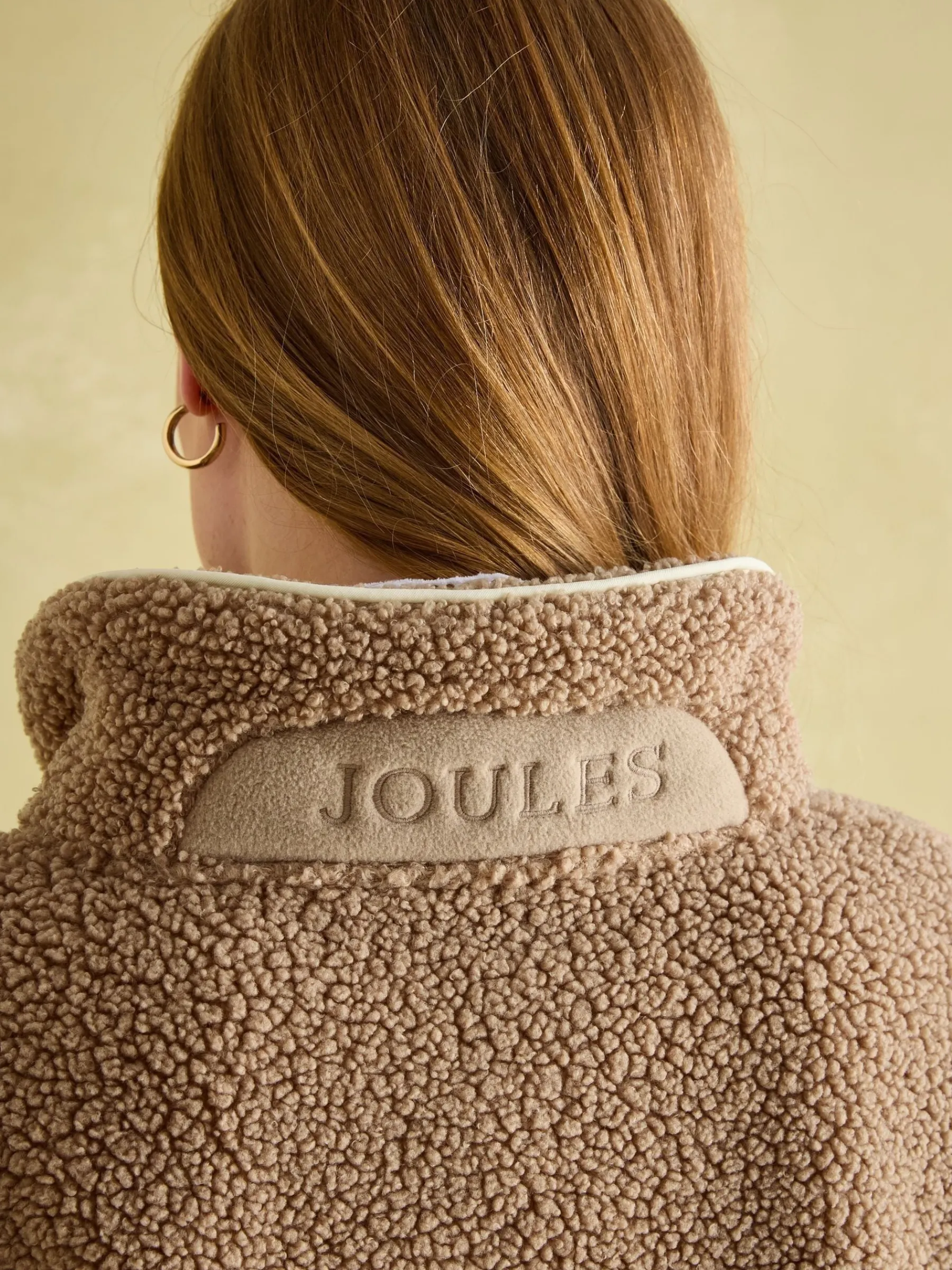 Aldeburgh Tan Brown Quarter Zip Fleece<Joules Hot