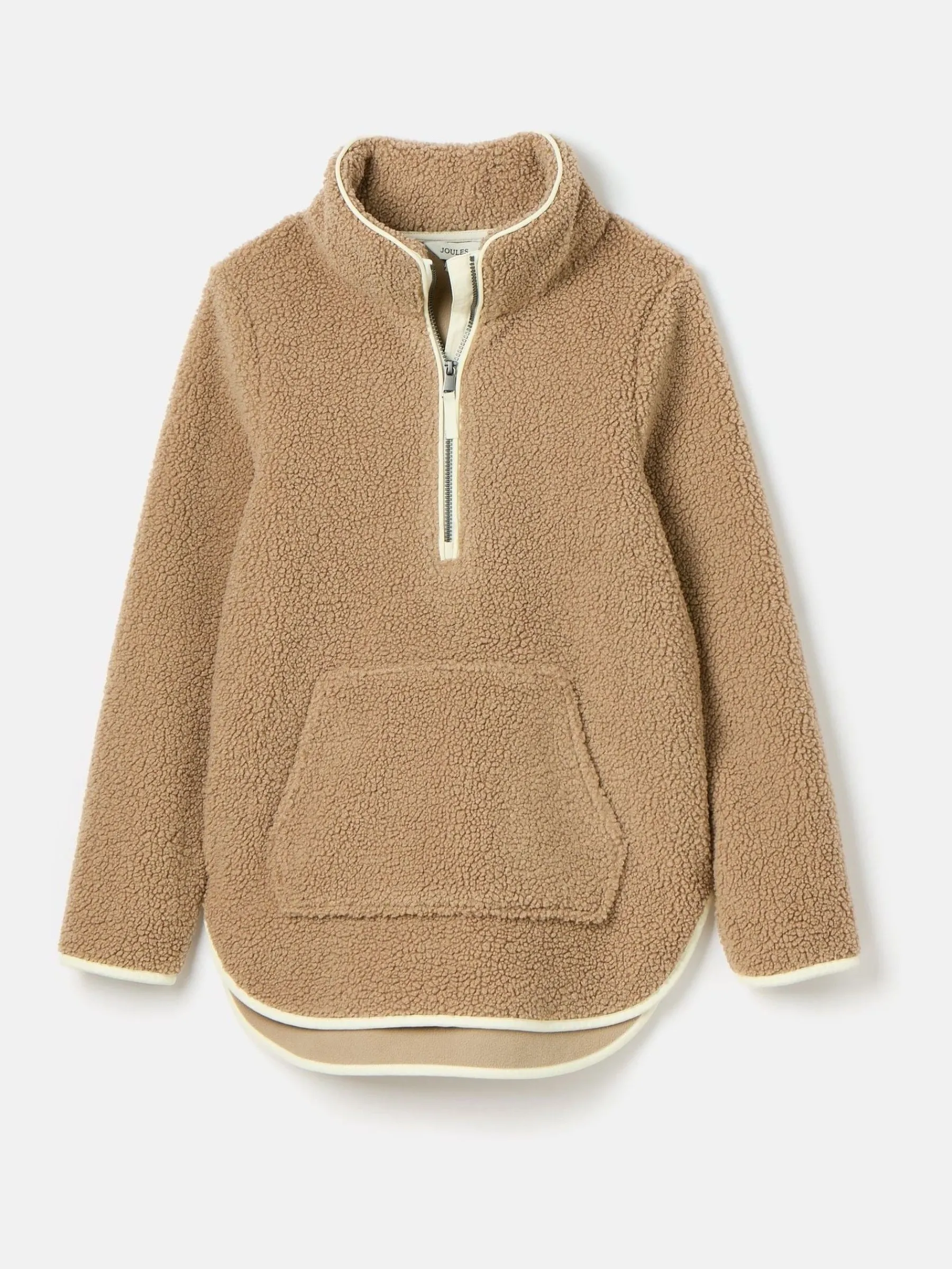 Aldeburgh Tan Brown Quarter Zip Fleece<Joules Hot