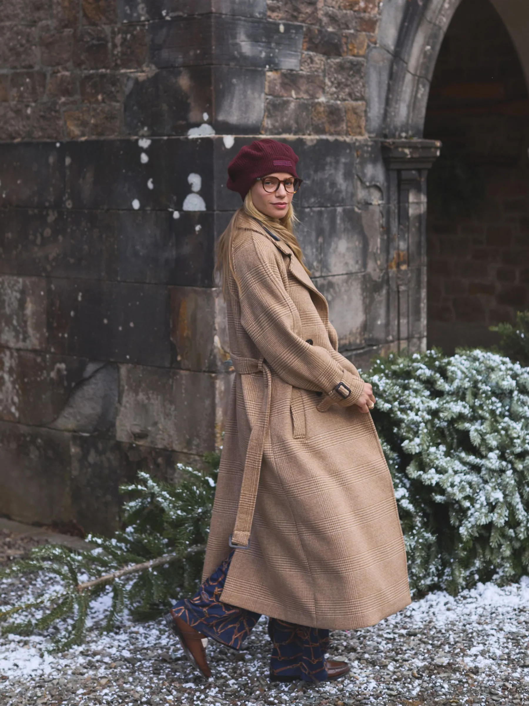 Amberley Tan Brown Longline Wool Blend Coat with Belt<Joules Hot