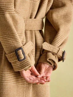 Amberley Tan Brown Longline Wool Blend Coat with Belt<Joules Hot