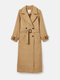 Amberley Tan Brown Longline Wool Blend Coat with Belt<Joules Hot