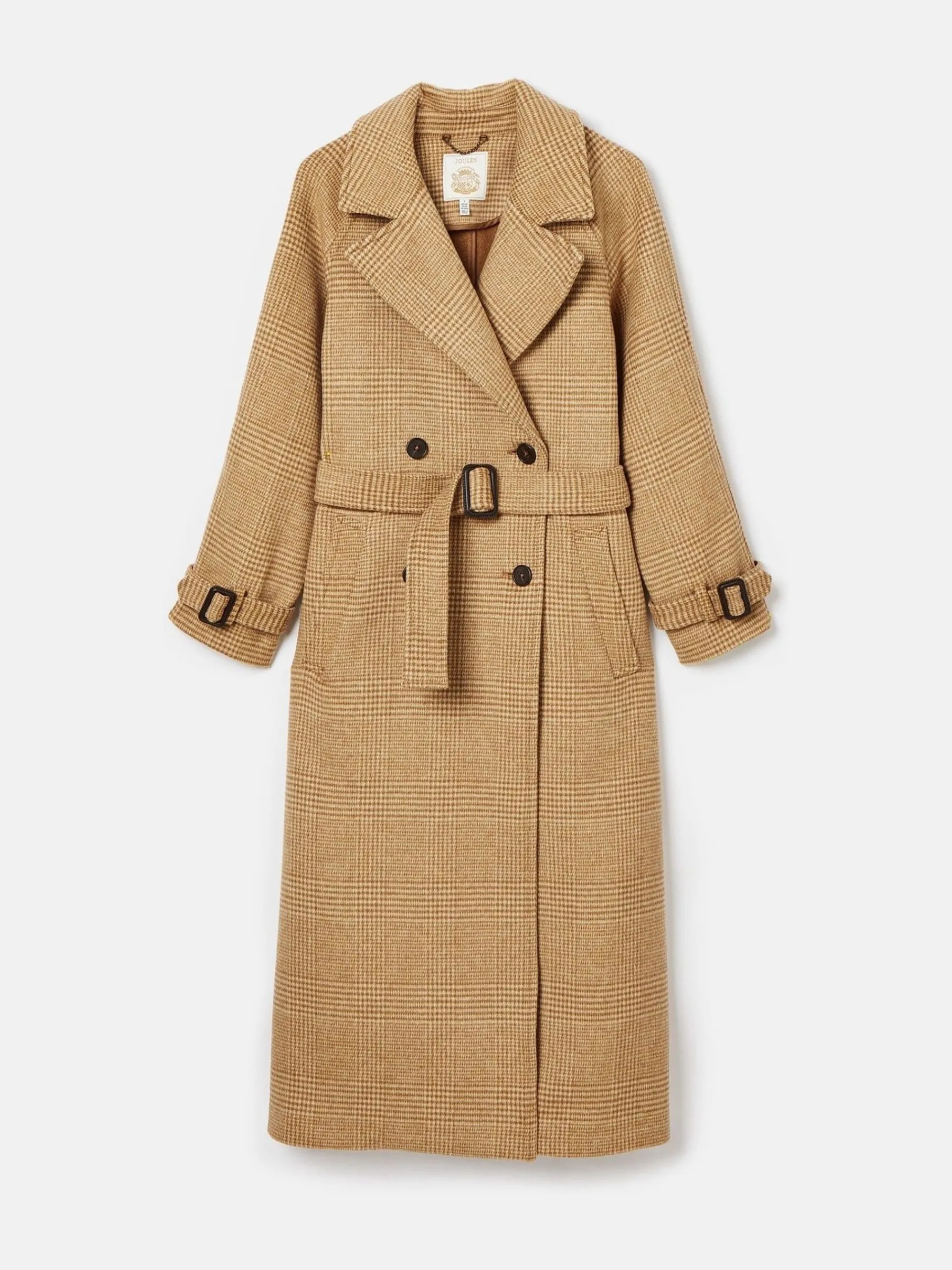 Amberley Tan Brown Longline Wool Blend Coat with Belt<Joules Hot