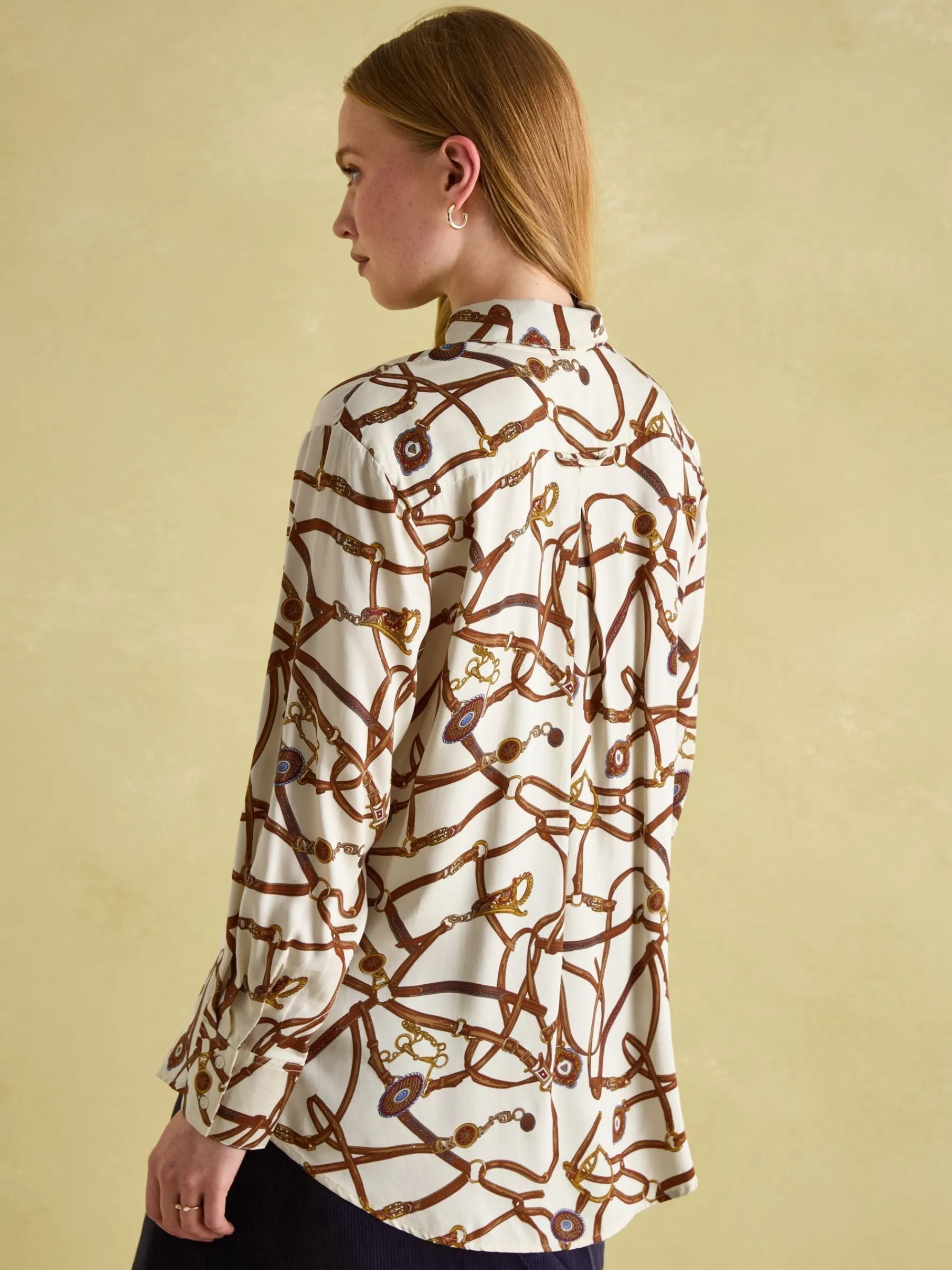 Amilla Cream Multi Satin Shirt<Joules Clearance