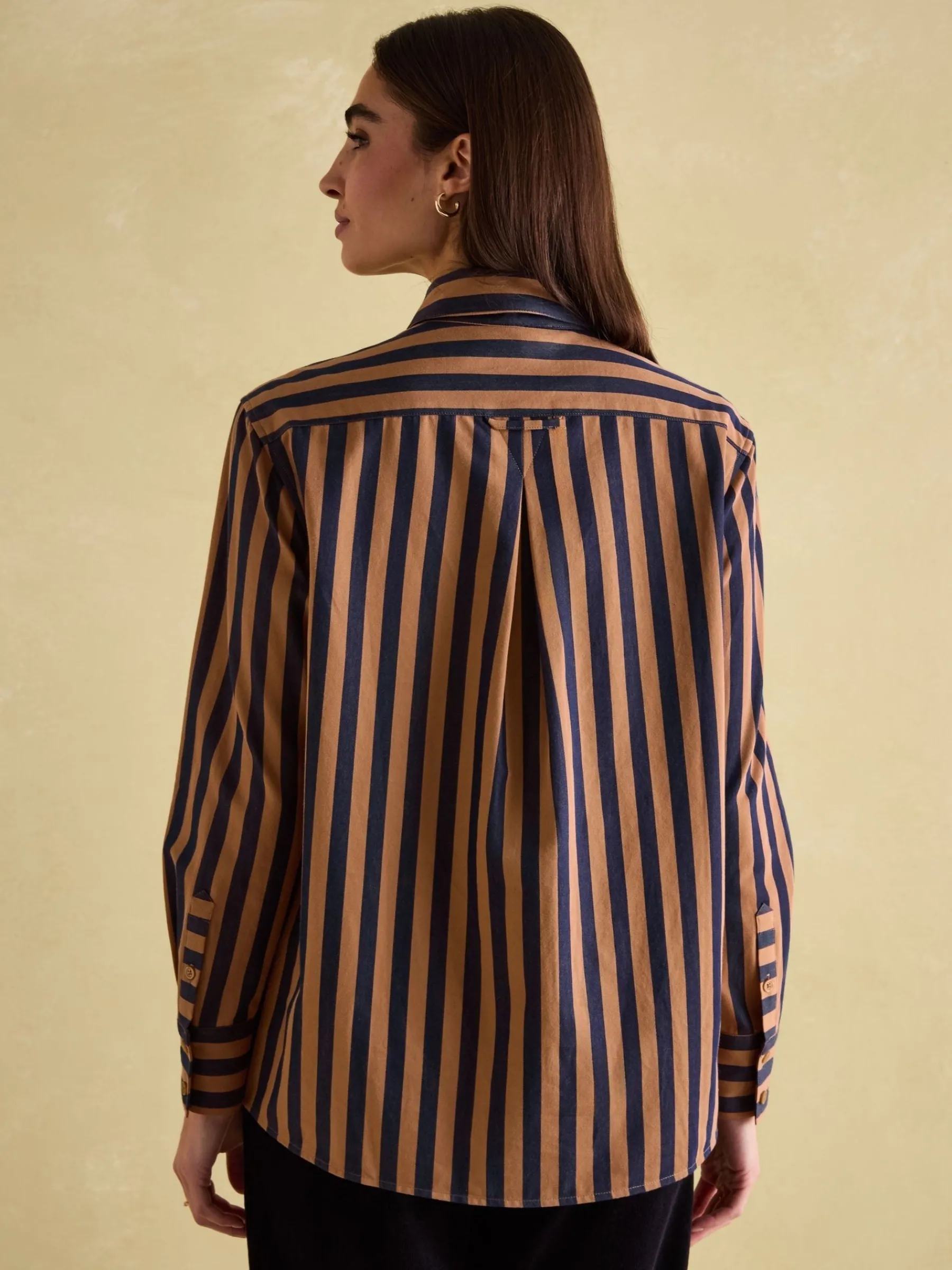 Amilla Navy & Tan Stripe Shirt<Joules Outlet