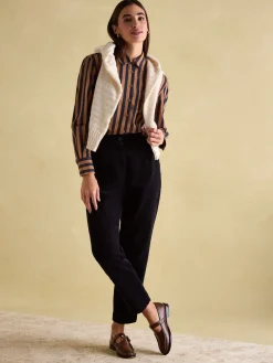 Amilla Navy & Tan Stripe Shirt<Joules Outlet