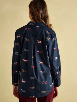 Amilla Navy Blue Cotton Shirt<Joules New
