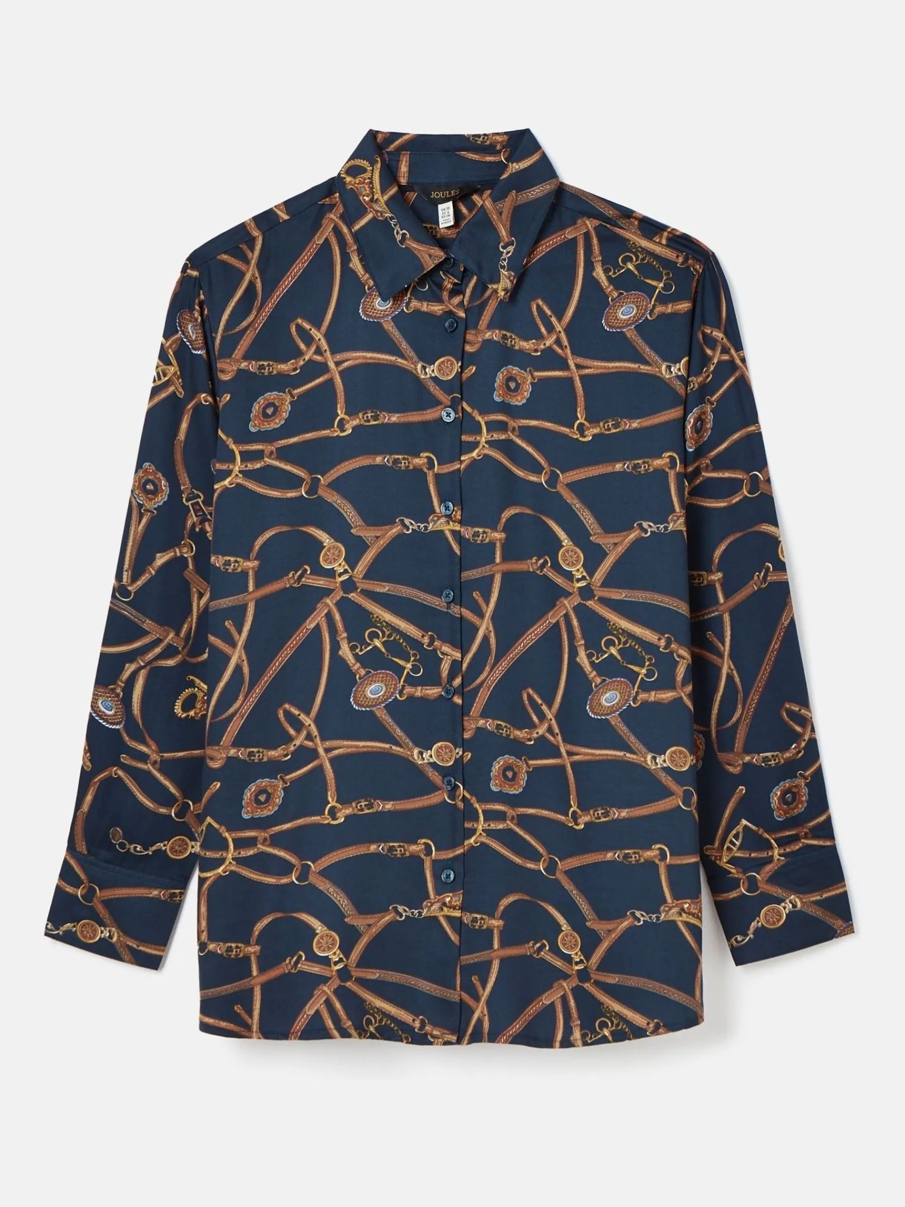 Amilla Navy Multi Satin Shirt<Joules Sale