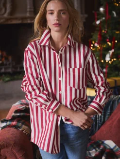 Amilla Red & Cream Stripe Shirt<Joules