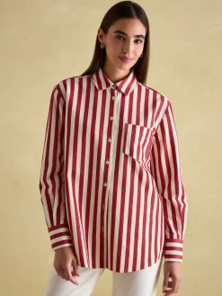 Amilla Red & Cream Stripe Shirt<Joules
