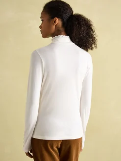 Amy Long Sleeve High Neck Jersey Top<Joules Hot