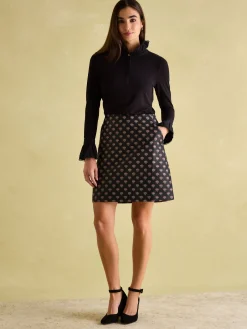 Annalise Jacquard A-Line Skirt<Joules