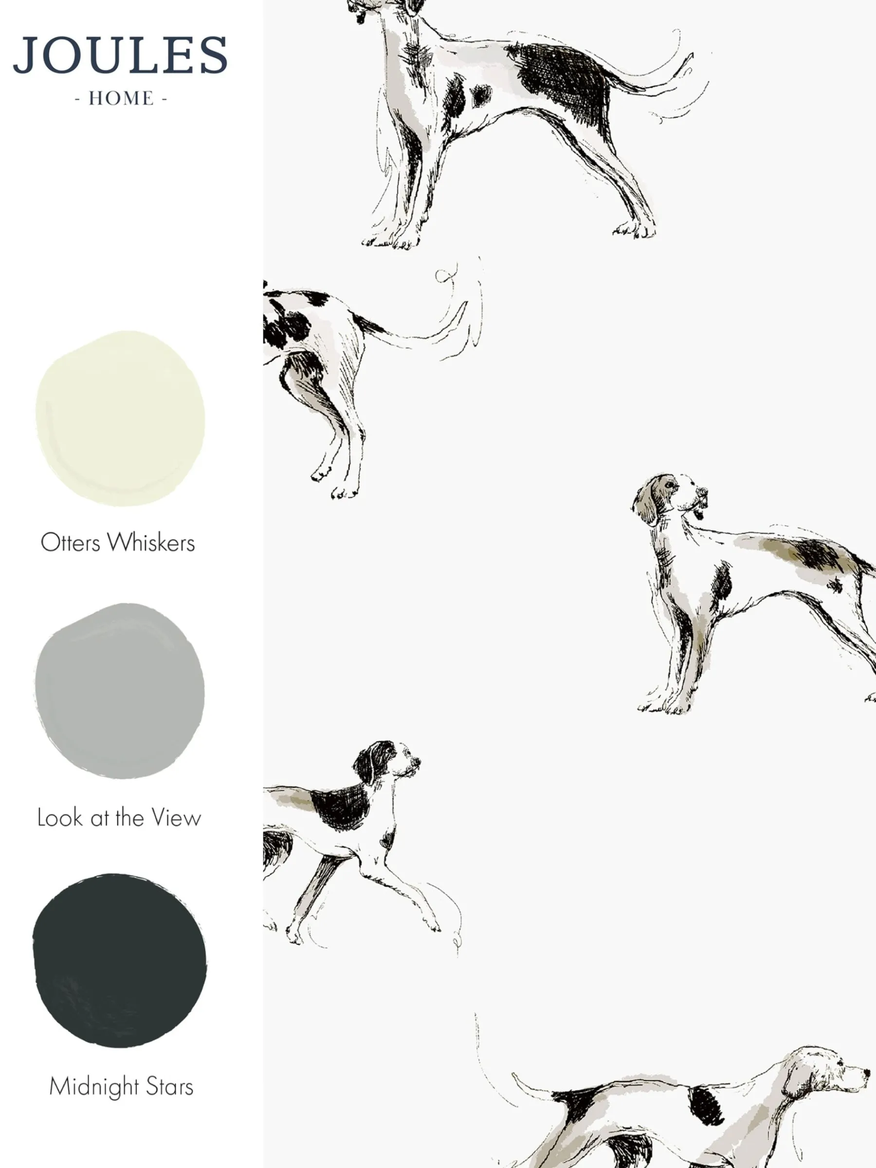 Antique Creme Sketchy Dogs 10M Wallpaper<Joules Sale