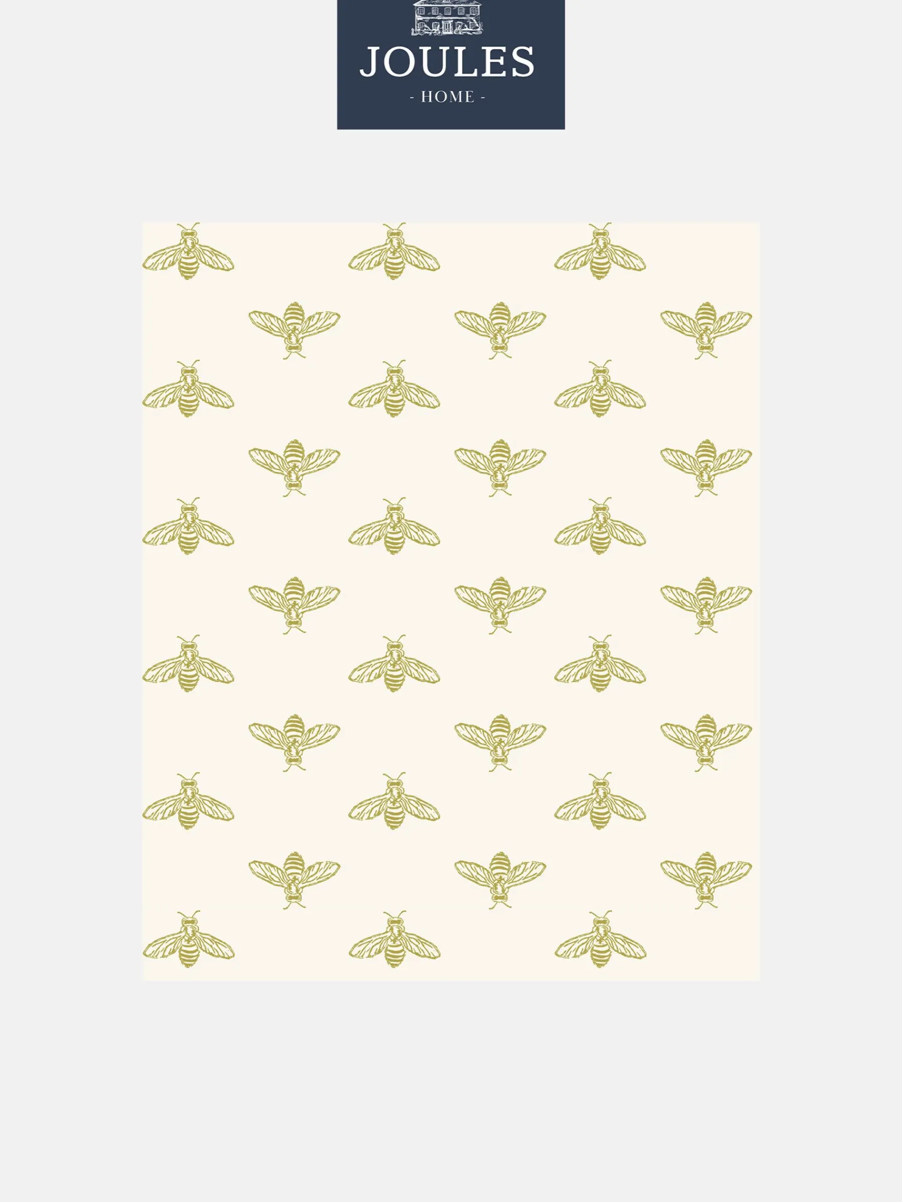 Antique Gold Block Print Bee 10M Wallpaper<Joules New