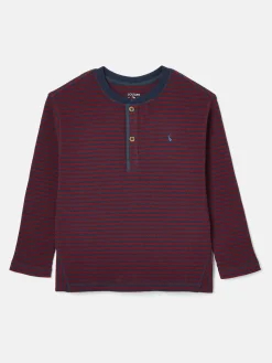 Arthur Berry Red & Navy Stripe Henley Top<Joules Clearance