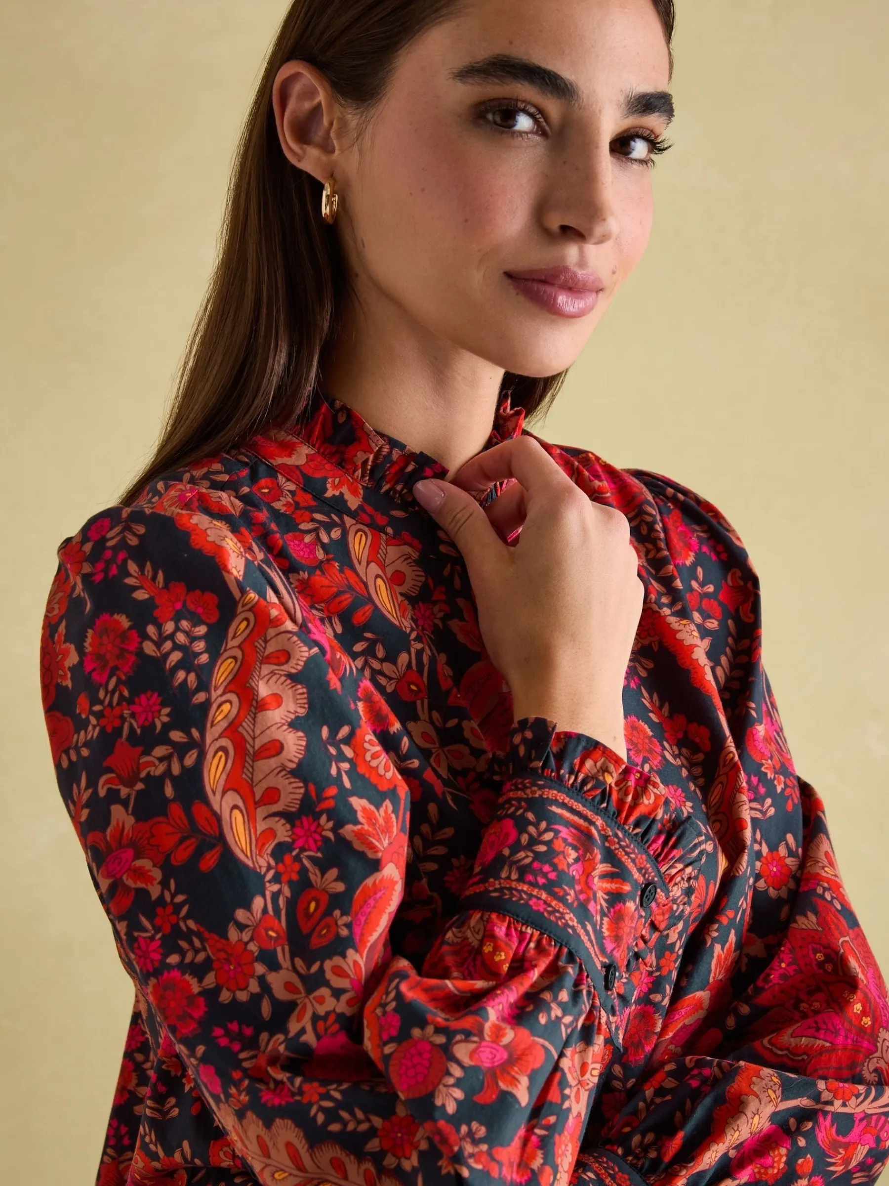 Auretta Frill Neck Blouse<Joules Clearance
