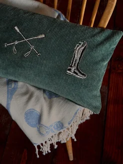 Back to the Country 100% Cotton Equestrian Corduroy Cushion<Joules Hot