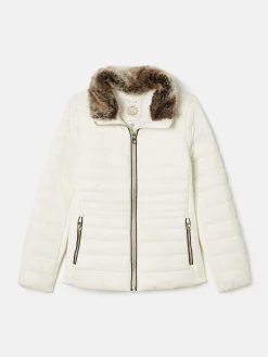 Beckley Padded Showerproof Jacket with Faux Fur Trim<Joules Best