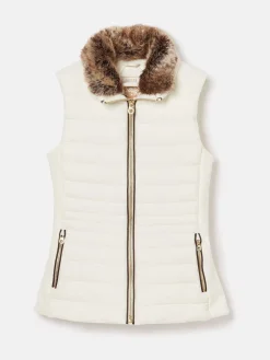 Beckley Padded Showerproof Gilet With Detachable Faux Fur Collar<Joules Best