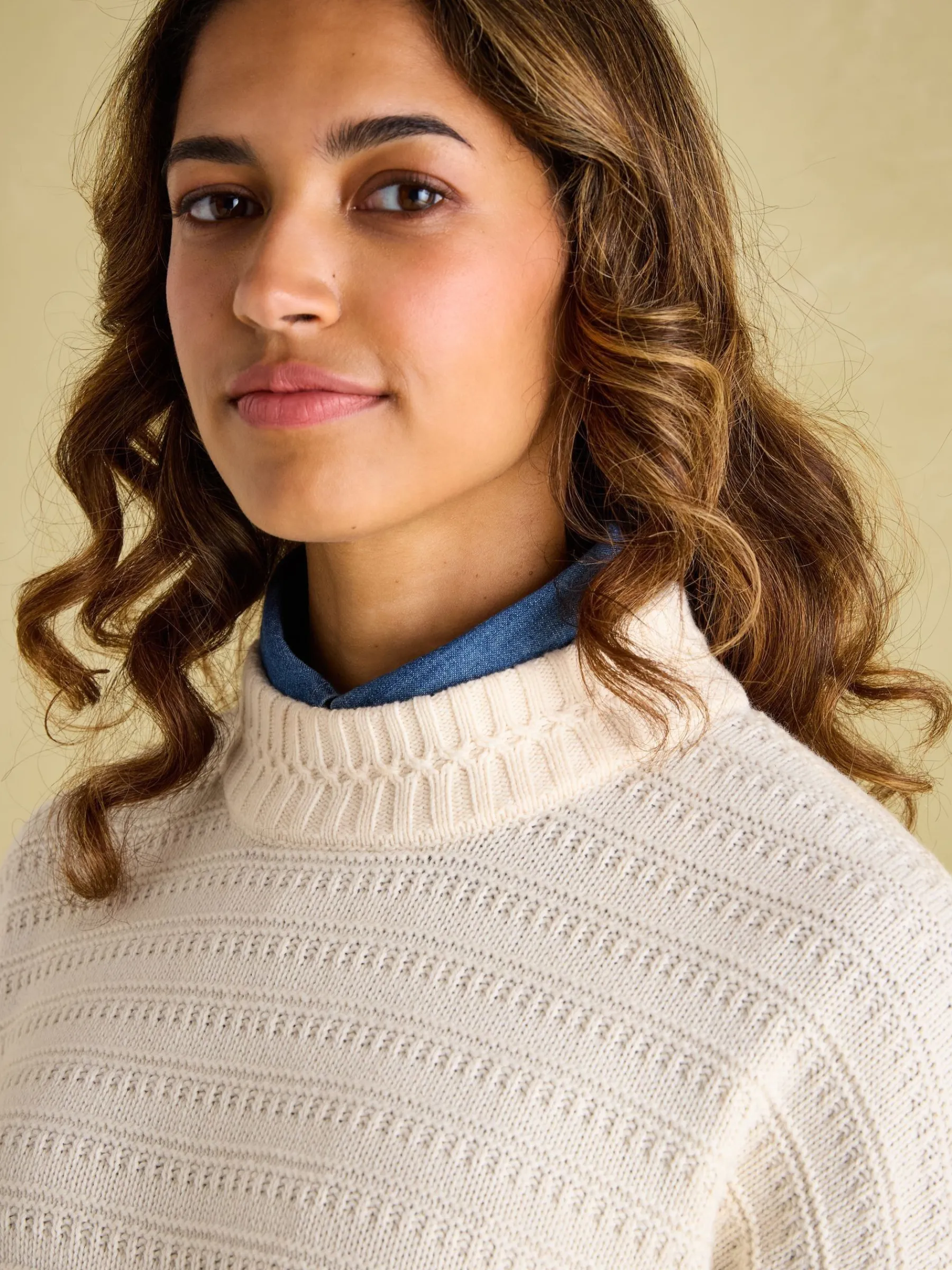 Bernie Crew Neck Textured Jumper Contains Merino Wool<Joules Best