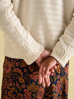 Bernie Crew Neck Textured Jumper Contains Merino Wool<Joules Best