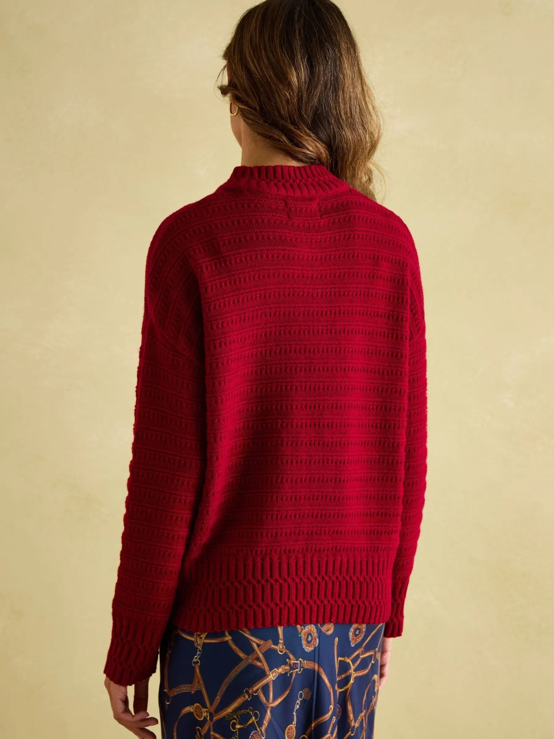Bernie Crew Neck Textu Jumper Contains Merino Wool<Joules Online