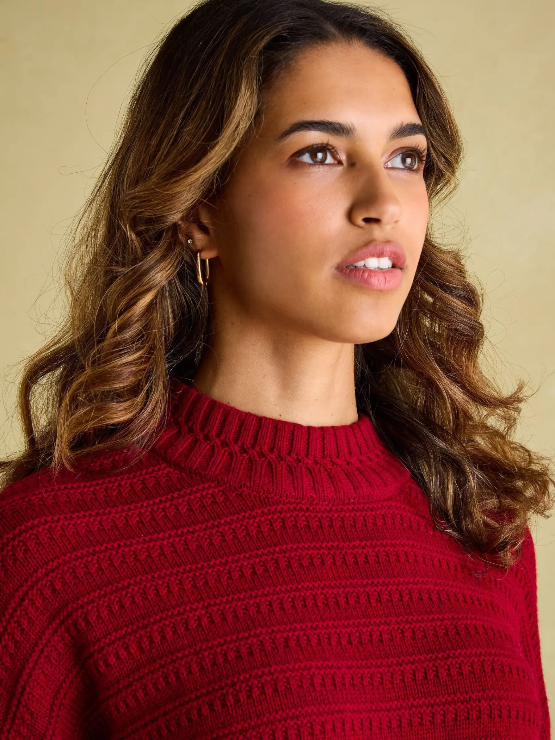 Bernie Crew Neck Textu Jumper Contains Merino Wool<Joules Online