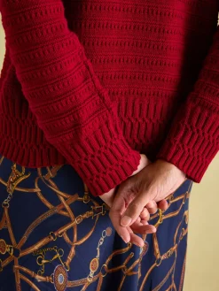 Bernie Crew Neck Textu Jumper Contains Merino Wool<Joules Online