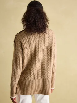 Betsy Button Shoulder Cable Jumper<Joules