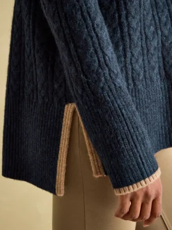 Betsy Button Shoulder Cable Jumper<Joules New