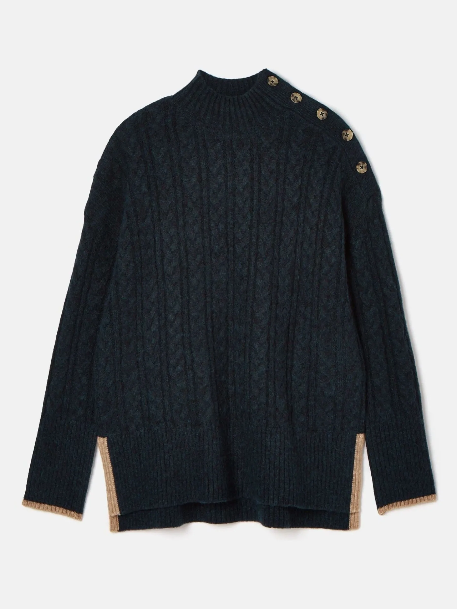 Betsy Button Shoulder Cable Jumper<Joules New