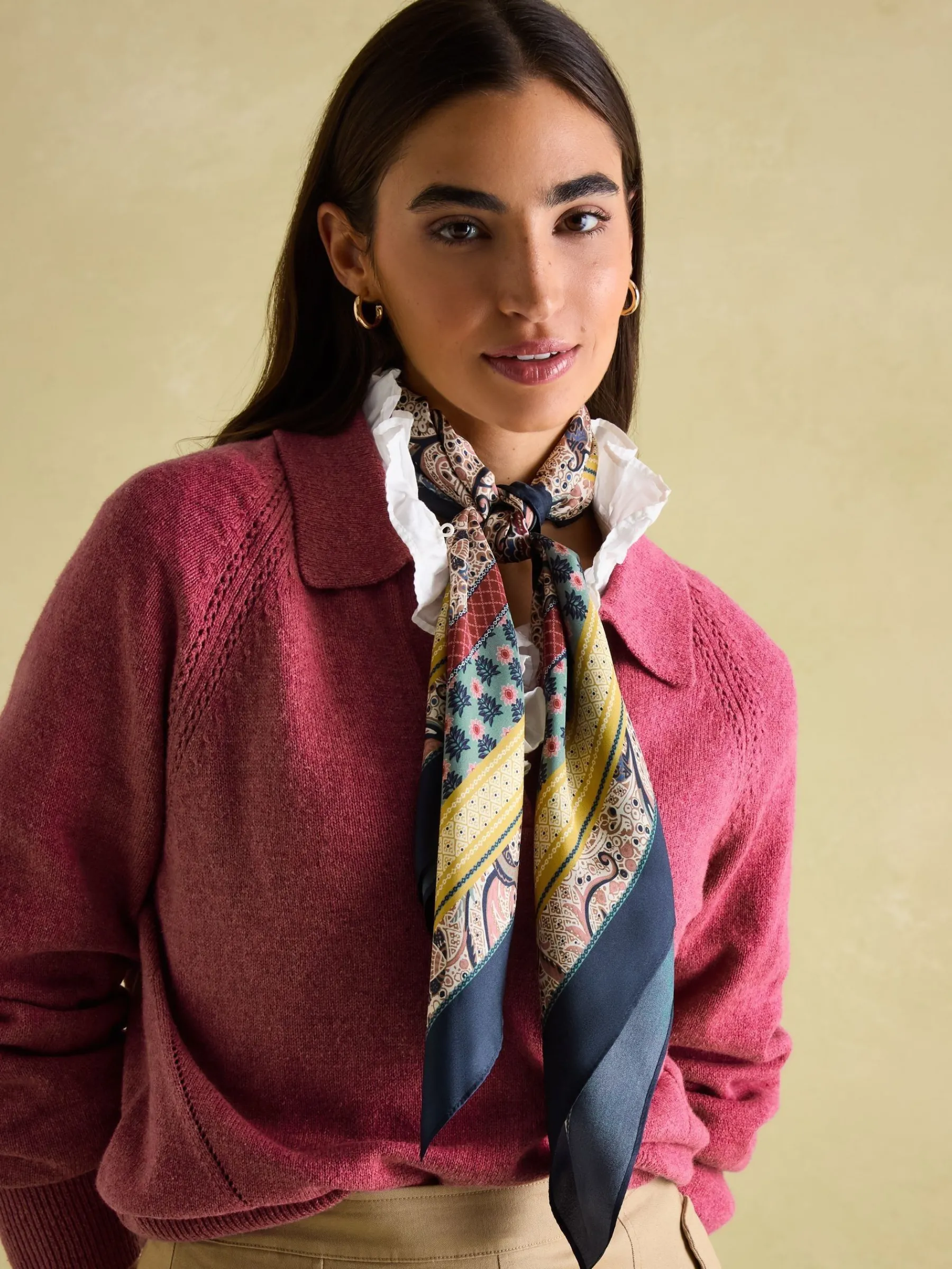 Bloomfield Square Silk Scarf<Joules