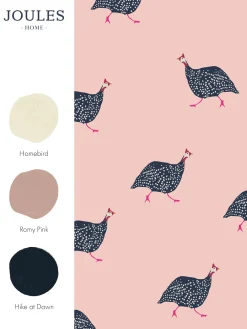 Blush Pink Guinea Fowl 10M Wallpaper<Joules Online