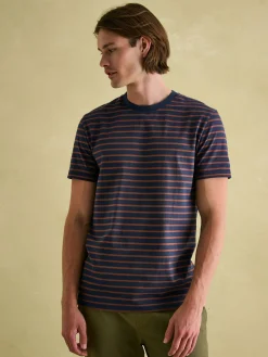 Boathouse Brown & Navy Jersey Crew Neck T-Shirt<Joules New