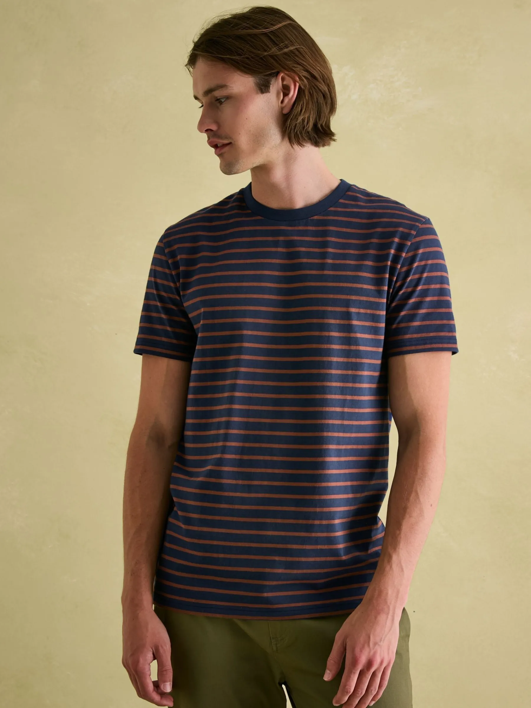 Boathouse Brown & Navy Jersey Crew Neck T-Shirt<Joules New