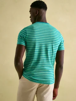 Boathouse Green Stripe Jersey Crew Neck T-Shirt<Joules Outlet