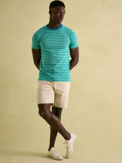 Boathouse Green Stripe Jersey Crew Neck T-Shirt<Joules Outlet