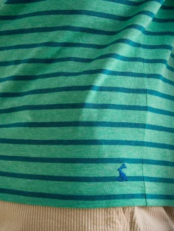 Boathouse Green Stripe Jersey Crew Neck T-Shirt<Joules Outlet