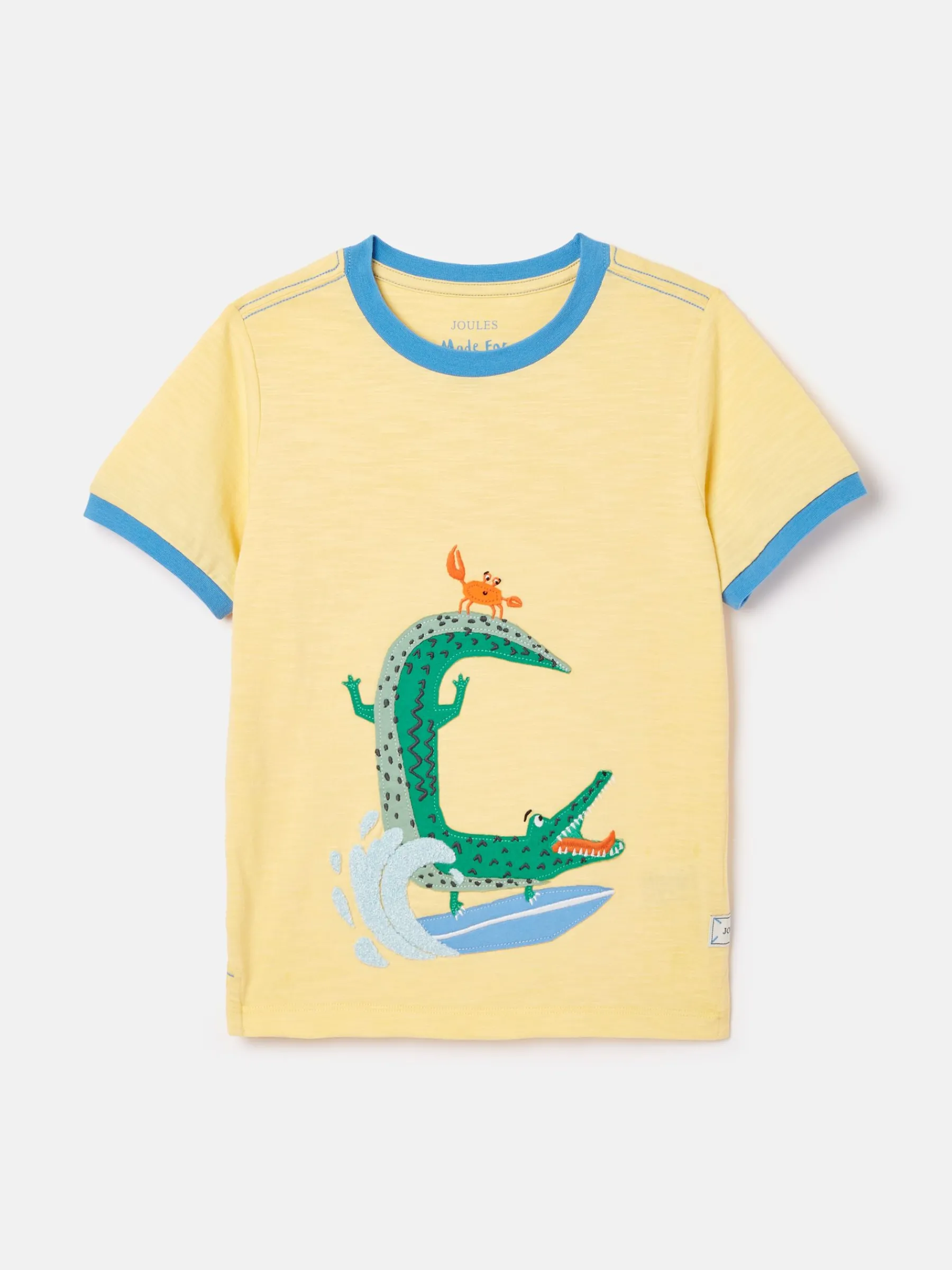 Boys' Archie Yellow Crocodile Artwork T-Shirt<Joules