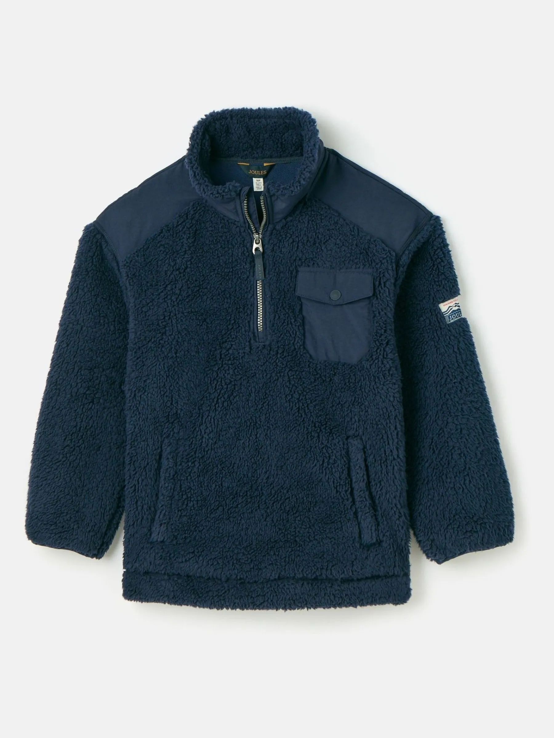 Boys' Billy Navy Blue Half Zip Borg Fleece<Joules Online